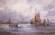 william a.thornbery Shipping off Scarborough (mk37) painting